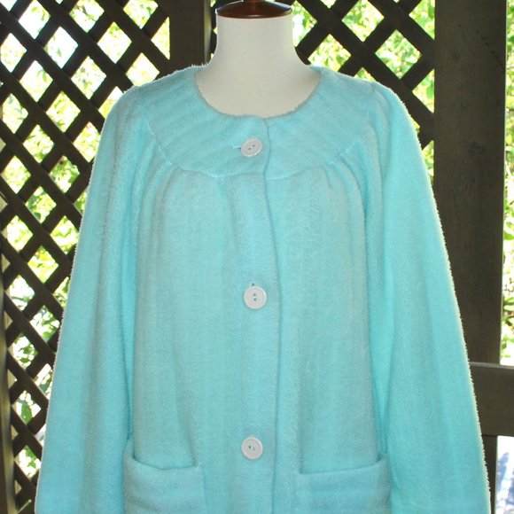 Vintage Lara Dee Fuzzy Robe Size Small Retro Plush Full Length House Coat - Picture 6 of 11